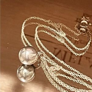 N190 Vintage Solid Sterling Silver 925 Necklace and Pendant Minimalist Style